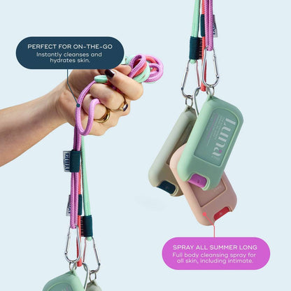 The Fragrance Free Everywhere Spray-To-Wipe Mini + Lanyard