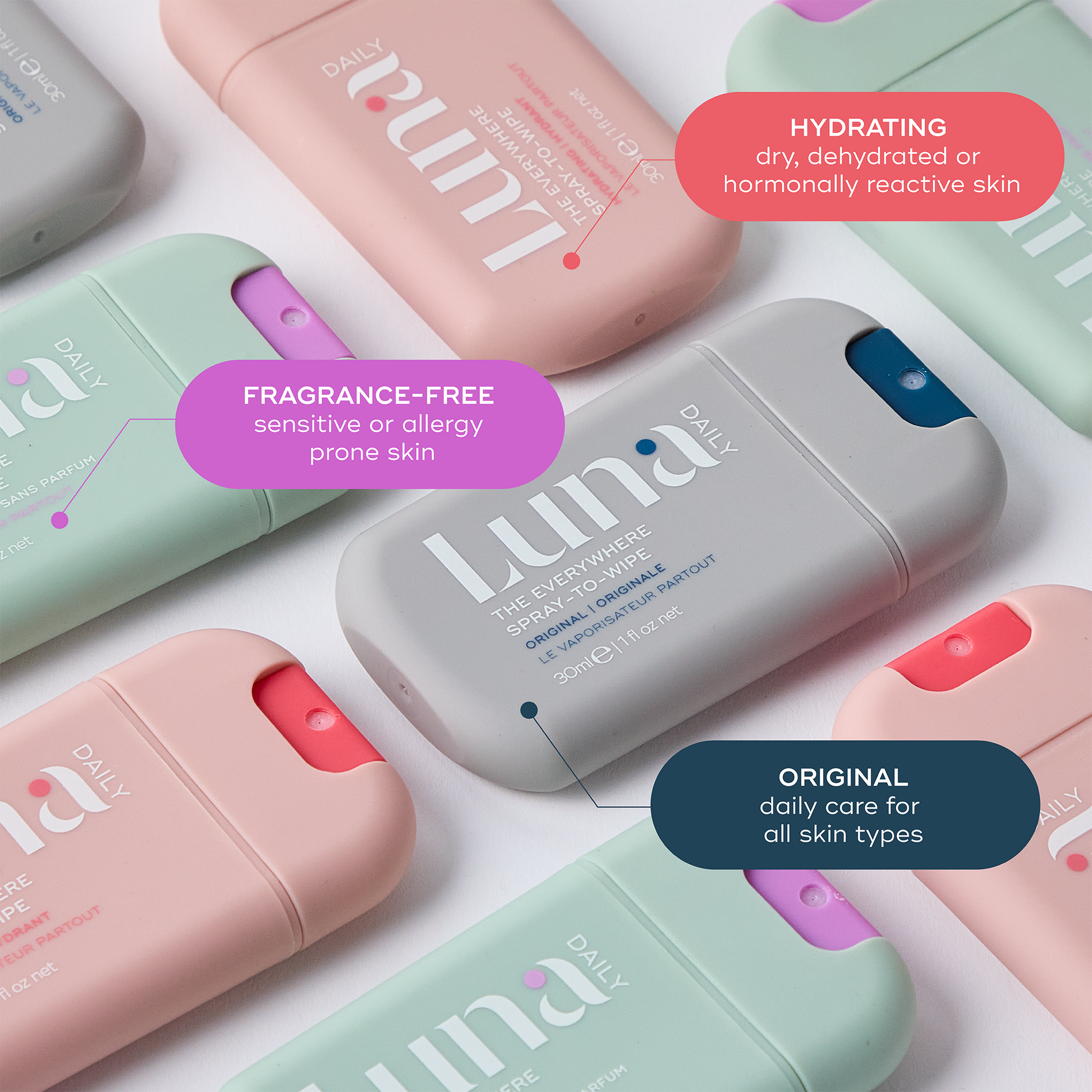 Luna Daily THE EVERYWHERE SPRAY-TO-WIPE MINI Wipe